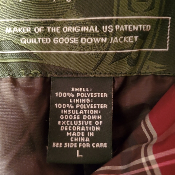 Eddie Bauer Goose Down Vest Large Tartan Plaid - Picture 4 of 4